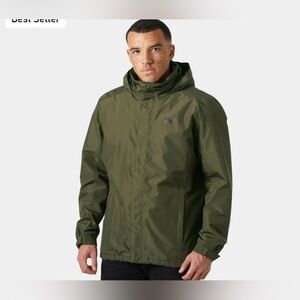 Helly Hansen Men’s XL Khaki Green Raincoat